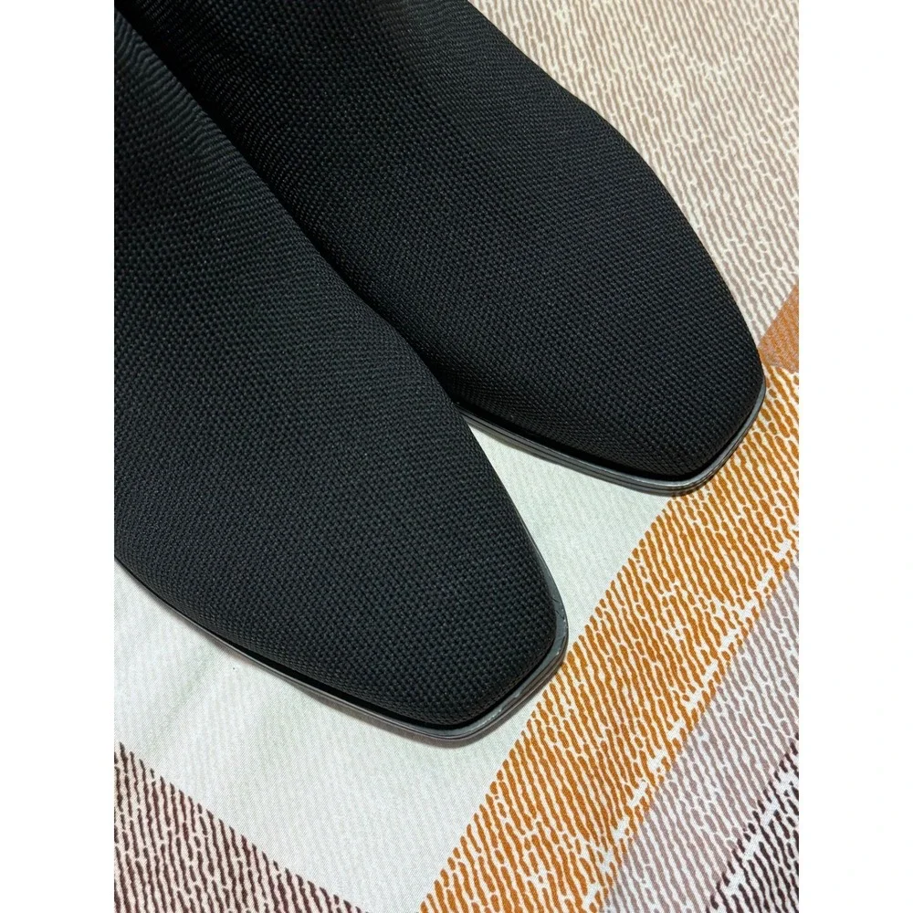 VIVAIA Black Knit Ankle Boots‎ Comfortable Everyday Casual Booties EU/37.5 US/7